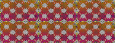 Renkli Bahar Temalı Kusursuz Arkaplan. Raster illüstrasyonunda kusursuz çiçek deseni. Süslü kumaş deseni. Düz Çiçek Elementleri Tasarımı.