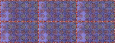 Raster illüstrasyonunda kusursuz çiçek deseni. Mor ve kahverengi renkte çiçekler.