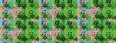 Renkli Bahar Teması eskiz kalıbı. Düz Çiçek Elementleri Tasarımı. Sevimli çiçek raster deseni. Yeşil renkte çiçekler.