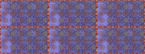 Raster illüstrasyonunda kusursuz çiçek deseni. Mor ve kahverengi renkte çiçekler.