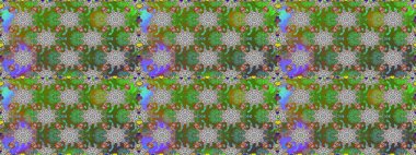 Renkli Bahar Temalı Kusursuz Arkaplan. Yeşil ve gri renkli çiçekler. Düz Çiçek Elementleri Tasarımı. Çiçeksiz desenli arka plan, yaz çiçekleri..