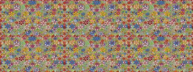 Raster düz çiçekleri pürüzsüz desen. Hediye ambalaj kağıdı, tebrik kartları, posterler ve pankart tasarımı. Tarafsız ve yeşil renkte çiçekler.