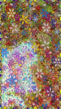 Kahverengi ve nötr renklerde çiçekler. Düz Çiçek Elementleri Tasarımı. Raster Illustrasyon 'da moda olmayan çiçek deseni. Renkli Yaz Temalı Kusursuz Arkaplan.