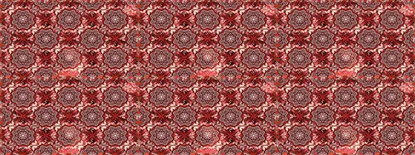 Kırmızı ve kahverengi renkte çiçekler. Düz Çiçek Elementleri Tasarımı. Raster illüstrasyonu. Kusursuz çiçek deseni. Renkli Bahar Temalı Kusursuz Arkaplan. Asya tekstil tarzında.