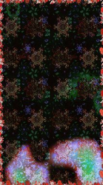 Siyah ve gri renkli şirin tekstil tarzında. Çiçek arkaplan. Renkli, pürüzsüz desen. Raster illüstrasyonu. Çiçek duvar kağıdı.