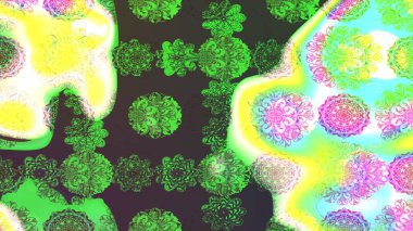 Yeşil renkli çiçekler. Renkli Bahar temalı eskiz kalıbı. Çiçekli çiçek deseni, suluboya. Düz Çiçek Elementleri Tasarım Raster illüstrasyonu.