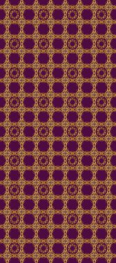 Raster altın desen. Doğu tarzı arabesk. Mor, kahverengi ve bej rengi, altın elementlerle. Kusursuz altın desenli bukleler. Raster illüstrasyonu.