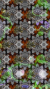 Raster - stok. Eskiz arkaplan modeli. Yapraklı çiçekler ve kır çiçekli papatya çayı..