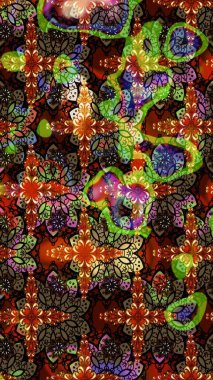 Vadinin çiçekleri kahverengi renklerde. Raster çiçek desenleri çiziyor..