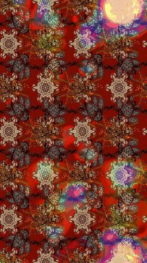 Eskiz geçmişi. Tomurcukları çiçek olan sevimli bir çiçek deseni. Eski usul. Raster. Raster illüstrasyonu. Kumaş, tekstil ve duvar kağıdı baskısı için..