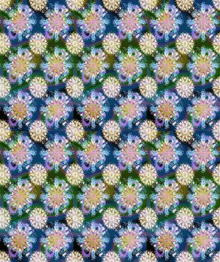 Mavi ve nötr renklerde. Raster illüstrasyonunda kusursuz çiçek deseni. Güzel kumaş deseni. Raster illüstrasyonu.