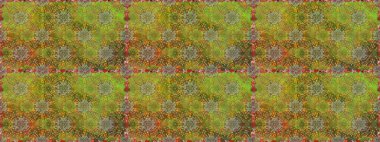 Çiçek duvar kâğıdı. Yeşil ve kahverengi renkli şirin tekstil tarzında. Raster illüstrasyonu. Çiçek arkaplan. Renkli, pürüzsüz desen.