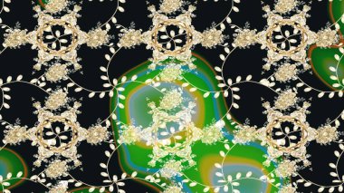 Renkli Bahar Teması eskiz kalıbı. Güzel kumaş deseni. Asya tekstil tarzında. Düz Çiçek Elementleri Tasarımı. Raster illüstrasyonu. Çiçek desenini çiz.