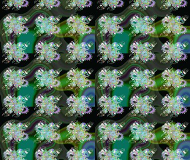 Raster illüstrasyonu. Renkli Bahar Teması eskiz kalıbı. Çiçek deseni. Düz Çiçek Elementleri Tasarımı. Chichi kumaş deseni çiz.