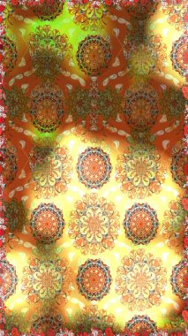 Kahverengi ve sarı renkli çiçekler. Raster illüstrasyonu. Çiçeksiz desenli arka plan, vuruşlar, sıçramalar, yaz çiçekleri..