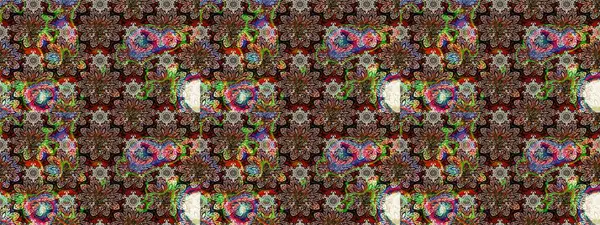 Renkli Bahar Teması eskiz kalıbı. Eskiz klasiği. Düz Çiçek Elementleri Tasarımı. Raster Şirin kumaş deseni.