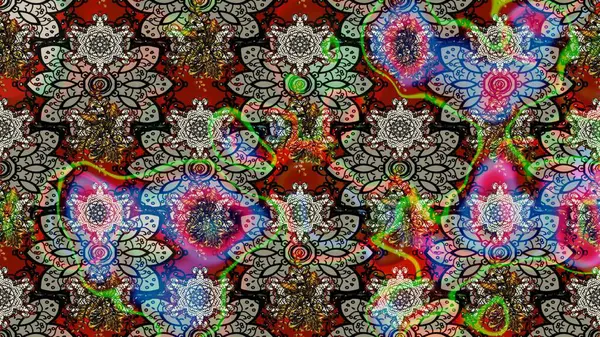 Gri renkli çiçekler. Raster illüstrasyonunda çiçek deseni çizimi.