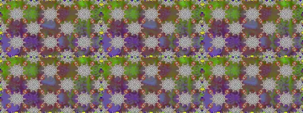 Raster illüstrasyonunda kusursuz çiçek deseni. Gri ve kahverengi renkte çiçekler.