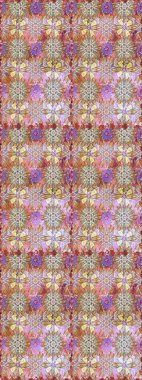 Elle çizilmiş çiçek desenli Raster çizimi. Tekstil, kumaş, ambalaj, hatıra defteri için hoş bir çiçek arkaplanı. Çocuksu tasarım. Tarafsız ve kahverengi arkaplanda.