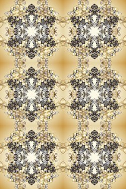 Bej, gri, nötr ve altın desenli. Tekrarlayan elementlerle kusursuz soyut arkaplan. Zarif raster klasik desen.