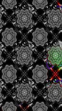 Klasik çiçek tasarımı elementleri. Siyah kıvırcık çiçekler siyah renkte şekillenir. Raster illüstrasyonu.