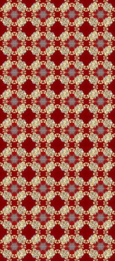 Raster illüstrasyonu. Kırmızı, bej ve kahverengi renklerde, altın elementli, klasik, pürüzsüz desen.