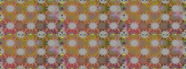 Parlak renkli çiçekleri ve kahverengi ve gri renkli yaprakları olan şaşırtıcı, pürüzsüz çiçek deseni. Modern çiçek arkaplanı. Moda baskıları için zarif bir şablon. Halk stili.