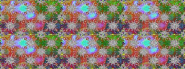 Raster illüstrasyonu. Moda baskısı, albüm, ambalaj kağıdı ve duvar kağıdı için zarif dekoratif süslemeler. Gri ve kahverengi renkli şirin çiçekler. Küçük çiçekli basit, pürüzsüz desen..