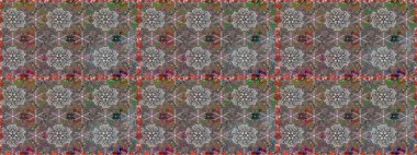 Şirin çiçek elementleri. Gri ve kahverengi renkli çiçekler. Raster illüstrasyonu. Kusursuz..