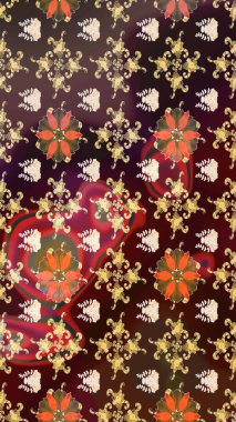 Çiçekli çiçek deseni, suluboya. Küçük çiçekte güzel bir çiçek deseni var. Raster deseni.