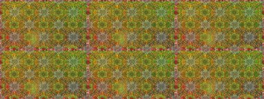 Raster dikişsiz çiçek deseni. Vadinin çiçekleri kahverengi ve yeşil renklerde.