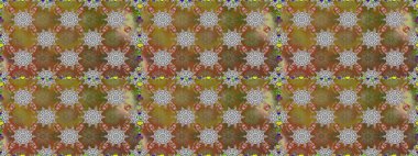 Raster illüstrasyonunda kusursuz çiçek deseni. Kahverengi ve gri renkte çiçekler.