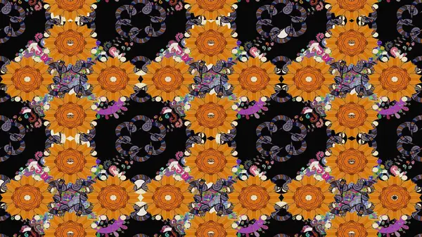 Siyah renkli çiçekler. Düz Çiçek Elementleri Tasarımı. Güzel çiçek deseni. Renkli Bahar Teması çizim şablonu.