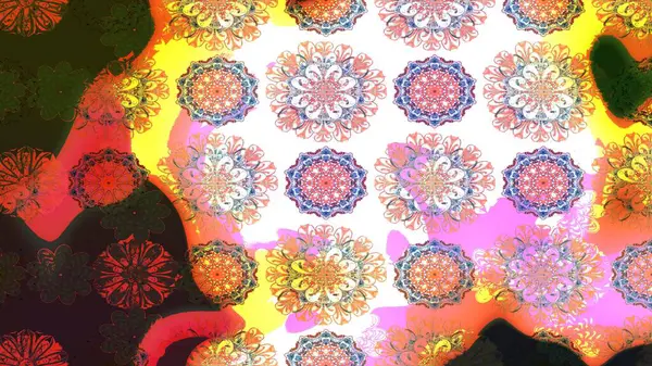 Şirin çiçekler. Çizgi çizimi kalıbı. Raster Moda kumaş deseni.