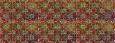 Raster - stok. Kusursuz bir arka plan modeli. Vadinin çiçekleri kahverengi ve yeşil renklerde. Suluboya, elle çizilmiş.