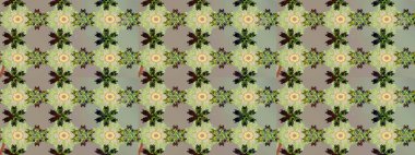 Çiçek desenli çizim. Tarafsız ve gri renklerde Asya tekstil tarzında. Raster illüstrasyonu.