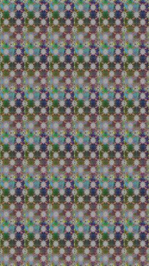 İşlemeli çiçekli, dikişsiz desen. Parmak izi, kumaş, duvar kâğıdı, tekstil için raster dokusu. Renkli grunge soyut arkaplanı Cologray ve yeşil çiçeklerle zenginleştirir.