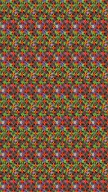 Renkli Yaz Temalı eskiz kalıbı. Bej renkli çiçekler. Raster illüstrasyonundaki çiçek desenli çizim. Düz Çiçek Elementleri Tasarımı.