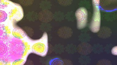 El çizimi. Çiçekli, yapraklı, çiçek desenli eskiz. Raster illüstrasyonu.