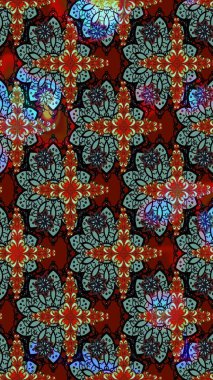 Kırmızı renklerde çiçek desenli çizimler, el yapımı papatyalar, papatyalar. Tekrar eden çiçek arkaplanı, zarif kırmızı çiçek duvar kağıdı.