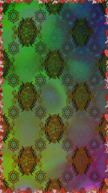 Egzotik çiçekler, yeşil ve kahverengi renkler üzerine botanik, parlak klasik doğa. Raster illüstrasyonu. Klasik tropikal doğal elementlerin suluboya seti.