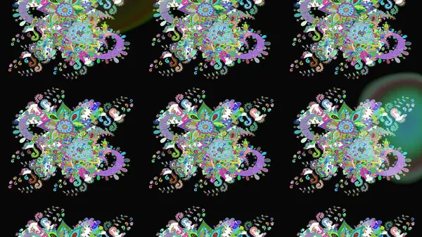 Hint çiçek liyada madalyon deseni. Etnik Mandala süsü. Tekstil, tebrik kartı, boyama kitabı, telefon kılıfı baskı için kullanılabilir. Raster Kına dövme tarzı.