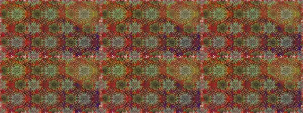 Raster - stok. Kusursuz bir arka plan modeli. Vadinin çiçekleri kahverengi ve yeşil renklerde. Suluboya, elle çizilmiş.