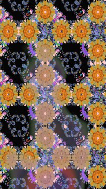 Çiçekli karalama şeklinde Raster çiçek deseni. Nazik, sevimli çiçek arkaplanı. Tarafsız renklerde çiçekler.