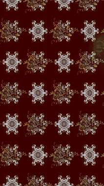 Raster illüstrasyonundaki çiçek desenli çizim. Suluboya tarzında kahverengi renkte çiçekler.