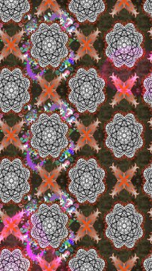 Raster Illustrasyon 'daki Çiçek Deseni' nin son moda çizimi. Gri renkli çiçekler. Renkli Yaz Temalı eskiz kalıbı. Düz Çiçek Elementleri Tasarımı.