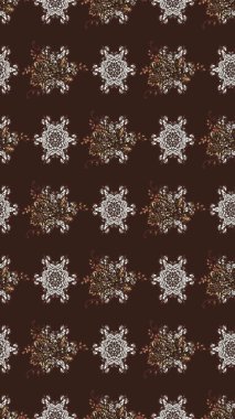 Çiçek desenli çizim. Raster illüstrasyonu. Asya tekstil tarzında. Güzel kumaş deseni. Renkli Bahar Teması eskiz kalıbı. Düz Çiçek Elementleri Tasarımı.