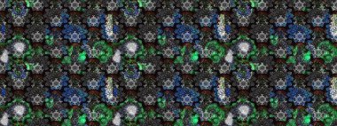 Raster çiçek desenli çiçek deseni, yapraklar, dekoratif elementler, sıçrama, lekeler, el çizimi kontur çizgileri ve Doodle çizim stili, grafik raster çizim çizimi.