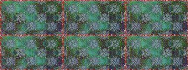 Küçük çiçekteki sevimli çiçek deseni. Varicologreen ve mavi raster pürüzsüz illüstrasyon. Bir sürü yeşil ve mavi soyut çiçekli tropikal desenler..