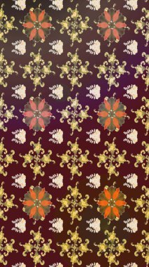 Çiçek desenli eskiz, darbeler, sıçramalar, yaz çiçekleri. Raster illüstrasyonu. Kahverengi renkte çiçekler.